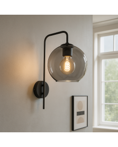 Design wandlamp grijs, Giada, met schakelaar