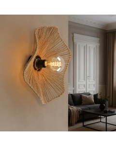 Landelijke wandlamp bruin, Annelot, met schakelaar