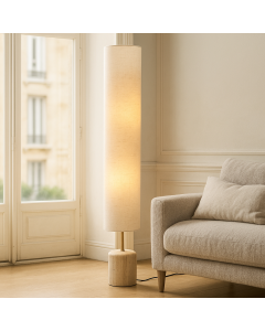 Moderne vloerlamp beige, Ghislaine, met schakelaar