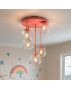 Design plafondlamp roze, Stacy