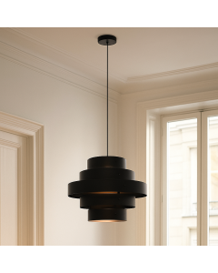 Landelijke hanglamp zwart, Jana