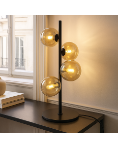 Design tafellamp amber, Remo, met schakelaar