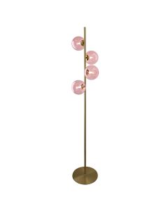 Design vloerlamp roze, Remo, met schakelaar