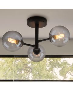 Moderne badkamer plafondlamp zwart, Amer, IP44
