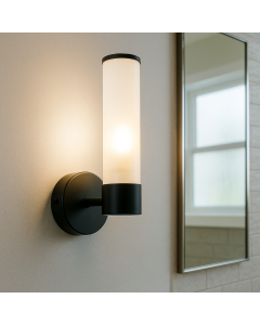 Moderne badkamer wandlamp zwart, Callum, IP44