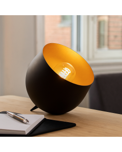 Moderne tafellamp zwart, Whitney, met schakelaar