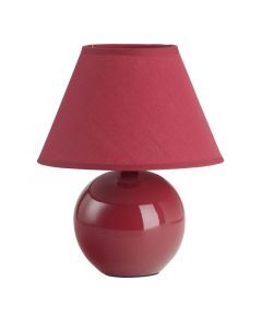 Keramische tafellamp rood, Pilar, met schakelaar