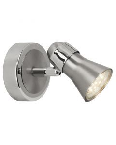 Metalen wandlamp chroom, Roel