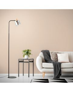 Moderne vloerlamp grijs, Serkan, met schakelaar