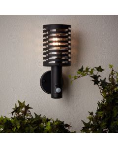 Moderne buiten wandlamp met bewegingssensor zwart, Veysel, IP44