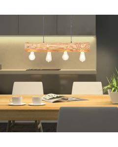 Houten hanglamp bruin, Sibren