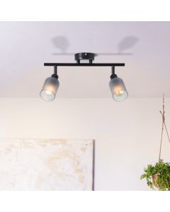 Glazen plafondspot zwart, Fanny