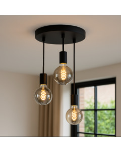Zwarte plafondlamp Rami, metaal