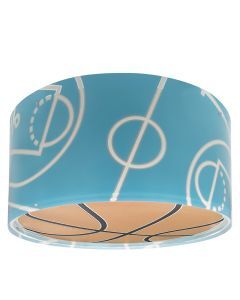Blauwe kinderkamer plafondlamp, Basketbal