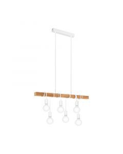 Houten balk hanglamp wit, Anton