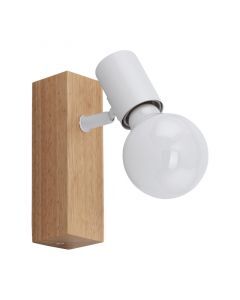 Bruine landelijke plafondspot, Anton, hout, 1 lamp