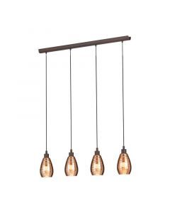 Bruine design hanglamp glas, Kik