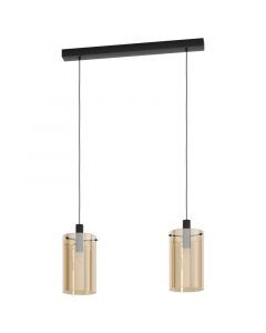 Amberkleurige moderne hanglamp glas, Ritesh