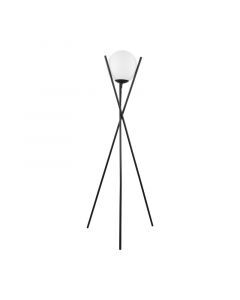 Zwarte retro vloerlamp, Tjardo, staal