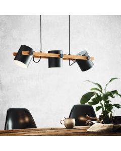 Houten hanglamp zwart, Kaspar