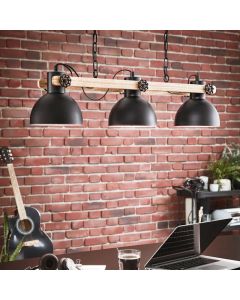 Zwarte industriële hanglamp metaal, Elmira