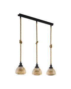 Zwarte industriële hanglamp staal, Simeon