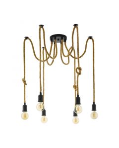 Zwarte industriële hanglamp staal, Simeon