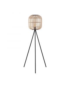 Zwarte landelijke driepoot vloerlamp, Ankie, staal