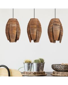 Houten hanglamp bruin, Joyca