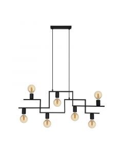Zwarte retro hanglamp staal, Olga