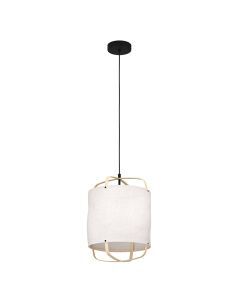 Witte retro hanglamp stof, Rocco