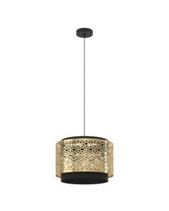 Messing retro hanglamp staal, Quincy