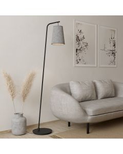 Grijze vloerlamp stof, Allan, met schakelaar