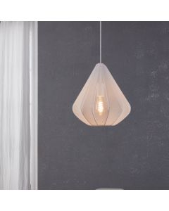 Witte industriële hanglamp staal, Agnese