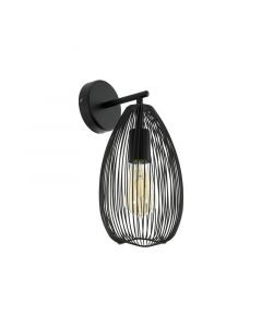 Zwarte industriële wandlamp, Maiky, staal