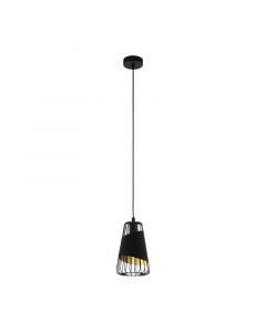 Zwarte retro hanglamp metaal, Joost