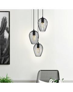 Zwarte industriële hanglamp metaal, Kitana