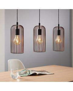Zwarte industriële hanglamp staal, Silje