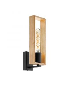 Zwarte moderne wandlamp, Elroy, staal
