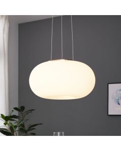 Nikkelen design hanglamp glas, Skyler