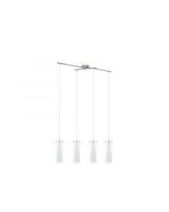 Chromen moderne hanglamp glas, Barceno