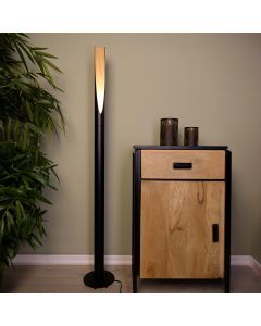 Bruine moderne vloerlamp aluminium, Aloysius, met schakelaar