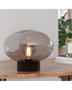 Grijze design tafellamp glas, Kirstin, met schakelaar