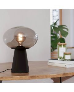 Grijze design tafellamp glas, Kirstin, met schakelaar