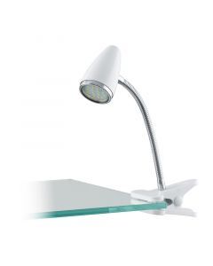 Witte klemlamp Silvie, kunststof