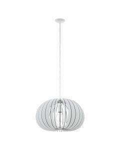 Witte landelijke hanglamp hout, Bergama