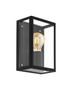 Zwarte industriële buitenlamp staal, Alihan, IP44