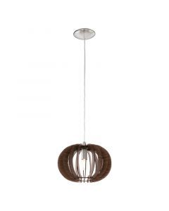 Bruine landelijke hanglamp hout, Kiran