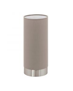 Taupe moderne tafellamp stof, Abano, met touchdimmer