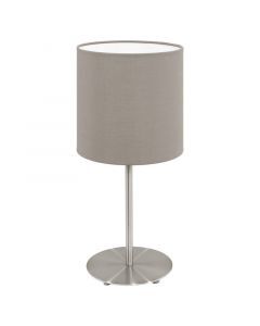 Taupe moderne tafellamp stof, Abano, met schakelaar